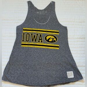 Iowa Hawkeyes Original Retro Brand Gray Racerback Tank Youth XL/Adult Small